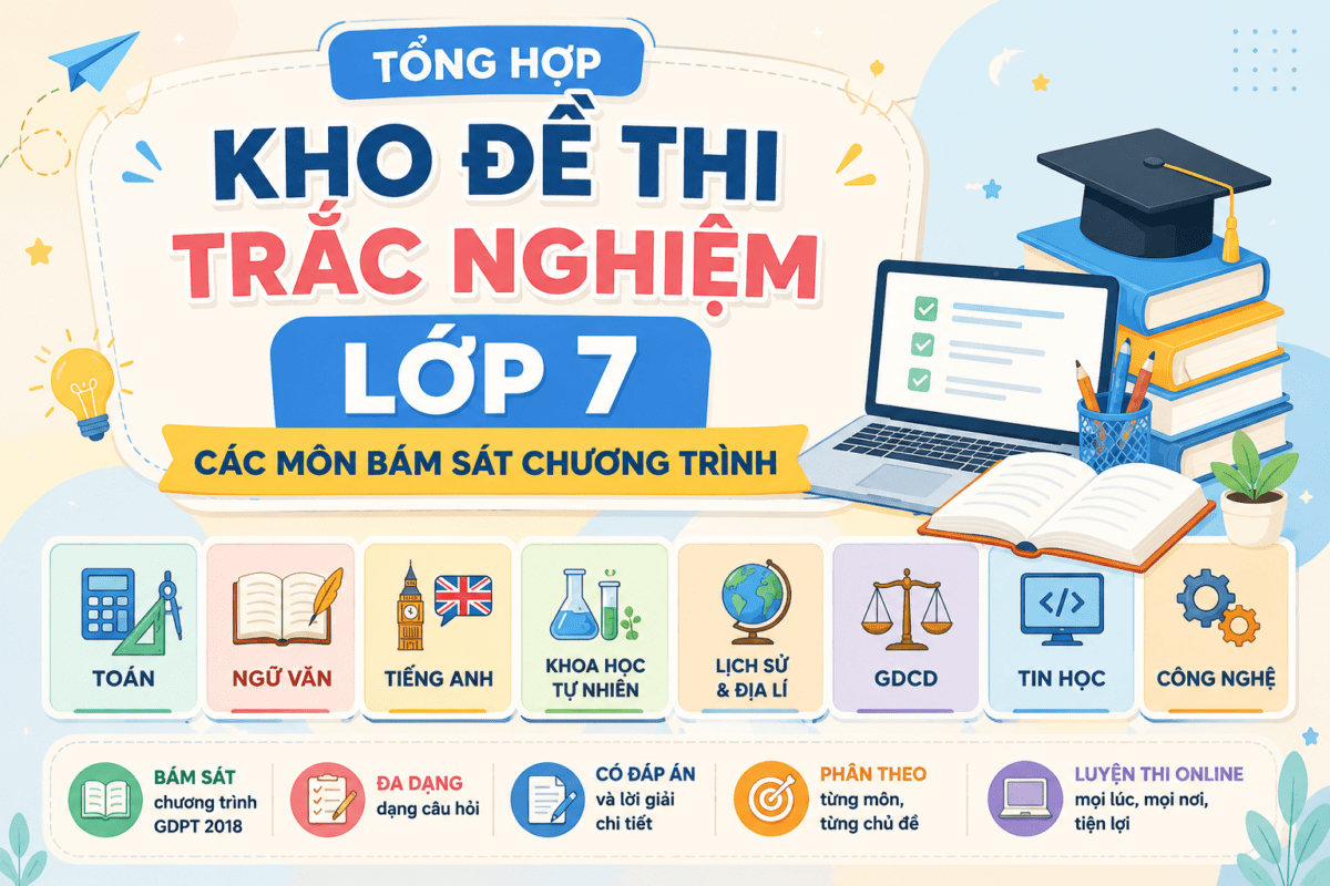 Đề thi trắc nghiệm lớp 7